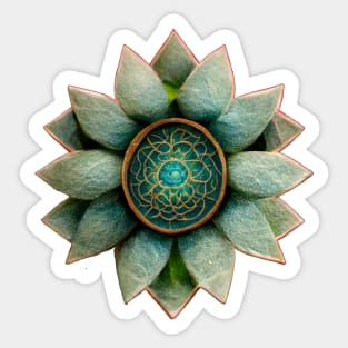 Succulent ornate flower mandala Sticker